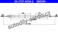 Lanko ruční brzdy ATE 24.3727-0354 (AT 580354)