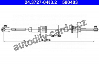 Lanko ruční brzdy ATE 24.3727-0403 (AT 580403)