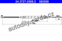 Lanko ruční brzdy ATE 24.3727-2508 (AT 582508)
