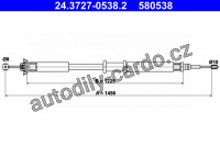 Tažné lanko, parkovací brzdy ATE 24.3727-0538 (AT 580538)