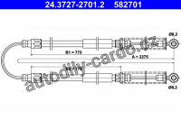 Lanko ruční brzdy ATE 24.3727-2701 (AT 582701)
