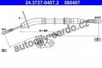 Lanko ruční brzdy ATE 24.3727-0407 (AT 580407)
