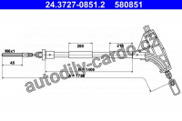 Lanko ruční brzdy ATE 24.3727-0851 (AT 580851)