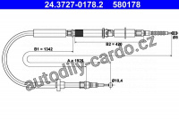 Tažné lanko, parkovací brzdy ATE 24.3727-0178 (AT 580178)