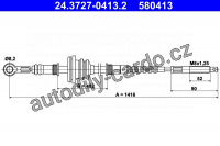 Lanko ruční brzdy ATE 24.3727-0413 (AT 580413)