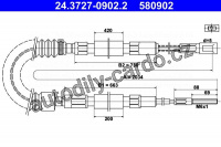 Lanko ruční brzdy ATE 24.3727-0902 (AT 580902)