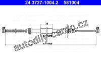 Lanko ruční brzdy ATE 24.3727-1004 (AT 581004)