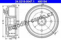 Brzdový buben ATE 24.0218-0047 (AT 480194) - SUZUKI