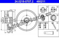 Brzdový buben ATE 24.0218-0707 (AT 480211) - AUDI, SEAT, VW