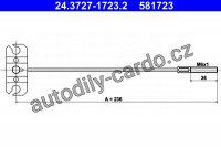 Lanko ruční brzdy ATE 24.3727-1723 (AT 581723)