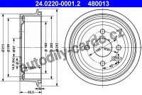 Brzdový buben ATE 24.0220-0001 (AT 480013) - DAEWOO, OPEL