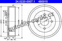 Brzdový buben ATE 24.0220-0007 (AT 480015) - BMW