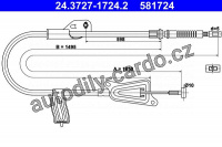 Lanko ruční brzdy ATE 24.3727-1724 (AT 581724)