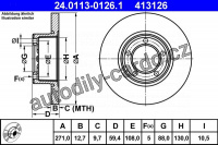 Brzdový kotouč ATE 24.0113-0126 (AT 413126) - OPEL