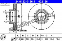 Brzdový kotouč ATE 24.0122-0126 (AT 422126) - OPEL