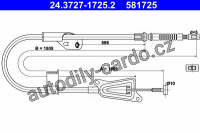 Lanko ruční brzdy ATE 24.3727-1725 (AT 581725)