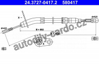 Lanko ruční brzdy ATE 24.3727-0417 (AT 580417)