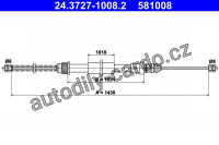 Lanko ruční brzdy ATE 24.3727-1008 (AT 581008)