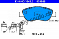 Sada brzdových destiček ATE 13.0460-3849 (AT 603849)