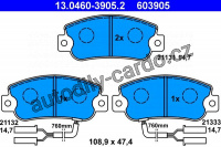 Sada brzdových destiček ATE 13.0460-3905 (AT 603905) - ALFA ROMEO