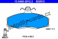 Sada brzdových destiček ATE 13.0460-2912 (AT 602912) - FORD
