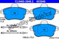 Sada brzdových destiček ATE 13.0460-3948 (AT 603948) - PEUGEOT