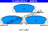 Sada brzdových destiček ATE 13.0460-5918 (AT 605918) - ACURA, HONDA