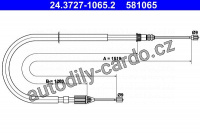 Tažné lanko, parkovací brzdy ATE 24.3727-1065 (AT 581065) - RENAULT