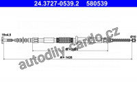 Tažné lanko, parkovací brzdy ATE 24.3727-0539 (AT 580539) - FIAT
