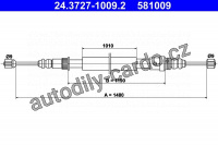 Lanko ruční brzdy ATE 24.3727-1009 (AT 581009)