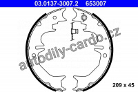 Sada brzdových čelistí, parkovací brzda ATE 03.0137-3007 (AT 653007)