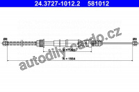 Lanko ruční brzdy ATE 24.3727-1012 (AT 581012)