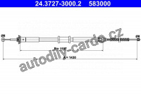 Lanko ruční brzdy ATE 24.3727-3000 (AT 583000)