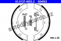 Sada brzdových čelistí, parkovací brzda ATE 03.0137-4003.2 (AT 654003)