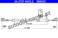 Lanko ruční brzdy ATE 24.3727-0433 (AT 580433)