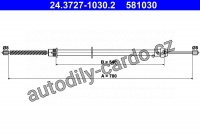 Lanko ruční brzdy ATE 24.3727-1030 (AT 581030)