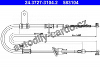 Lanko ruční brzdy ATE 24.3727-3104 (AT 583104)