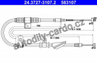 Lanko ruční brzdy ATE 24.3727-3107 (AT 583107)