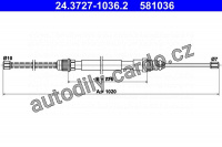 Lanko ruční brzdy ATE 24.3727-1036 (AT 581036)