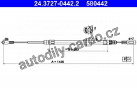 Lanko ruční brzdy ATE 24.3727-0442 (AT 580442)