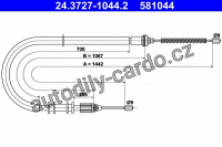 Lanko ruční brzdy ATE 24.3727-1044 (AT 581044)