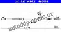Lanko ruční brzdy ATE 24.3727-0445 (AT 580445)