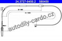 Lanko ruční brzdy ATE 24.3727-0450 (AT 580450)