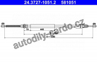Lanko ruční brzdy ATE 24.3727-1051 (AT 581051)