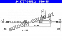 Lanko ruční brzdy ATE 24.3727-0455 (AT 580455)