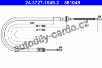 Lanko ruční brzdy ATE 24.3727-1049 (AT 581049)