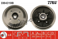 Brzdový buben TRW DB4310B