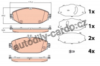 Sada brzdových destiček, kotoučová brzda TRW GDB2097  18&quot;