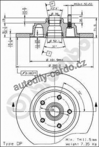 Brzdový kotouč BREMBO 08.4875.10 - VOLVO