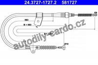 Lanko ruční brzdy ATE 24.3727-1727 (AT 581727)